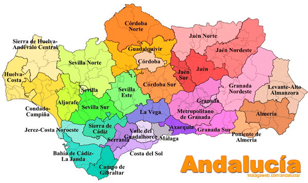 Farbkarte von Andalusien